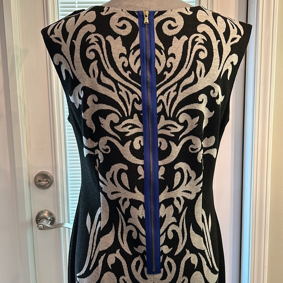 Julian Taylor Dress - Size 8 - Black & Grey Design With & Gold Zipper - Picture 2 of 8